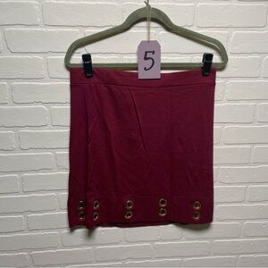 5. Kensie Burgundy Eyelet Above the Knee Skirt Size Large